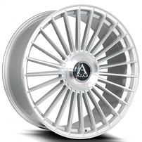 22" Staggered Azad Wheels AZ25 Silver Brushed Floating Cap Rims 