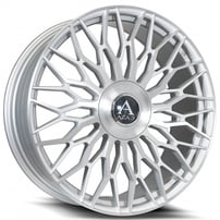 24" Staggered Azad Wheels AZ301 Brushed Silver XL Cap Rims