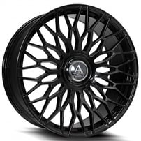 24" Staggered Azad Wheels AZ301 Gloss Black XL Cap Rims
