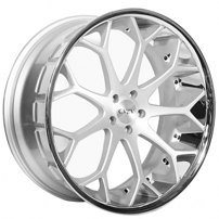 20/22" Staggered Azad Wheels AZ99 Silver with Chrome SS Lip Polaris Slingshot / 3-Wheeler Rims