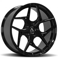 20" Staggered Azad Wheels AZFF01 Black Rims