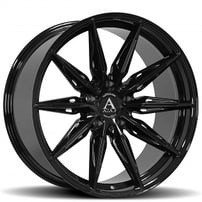 20" Staggered Azad Wheels AZFF02 Black Rims