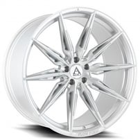 22" Staggered Azad Wheels AZFF02 Brushed Silver Rims