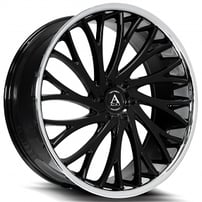 26" Azad Wheels AZV01 Gloss Black with SS Lip Rims