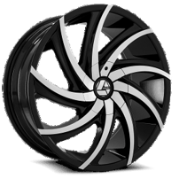 28" Azara Wheels AZA-503 Gloss Black Machined Rims