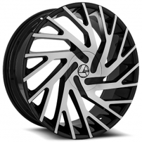 24" Azara Wheels AZA-505 Gloss Black Machined Rims   