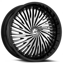 22x8.5" Azara Wheels AZA-526 Gloss Black Machined Rims