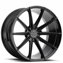 22" Staggered Blaque Diamond Wheels BD-11 Gloss Black Rims