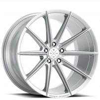 22" Staggered Blaque Diamond Wheels BD-11 Gloss Silver Rims