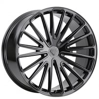 24" Staggered Blaque Diamond Wheels BD-715 Gloss Black Rims