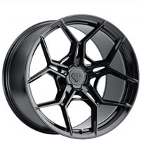 21" Staggered Blaque Diamond Wheels BD-F25 Gloss Black Flow Forged Rims