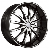22" Borghini Wheels B8 Black Machined Rims