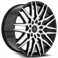22x8.5" Cavallo Wheels CLV-24 Gloss Black Machined Rims
