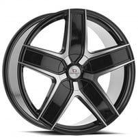 22x8.5" Cavallo Wheels CLV-31 Gloss Black Machined Rims