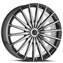 22x8.5" Cavallo Wheels CLV-34 Gloss Black Machined Rims