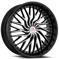 22x8.5" Cavallo Wheels CLV-43 Gloss Black Machined Rims   