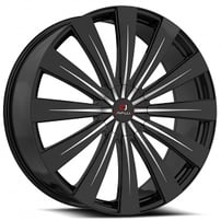 22x8.5" Cavallo Wheels CLV-49 Gloss Black Machined Rims