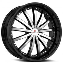 22x8.5" Cavallo Wheels CLV-53 Gloss Black Machined Rims