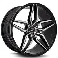 20" Staggered Curva Wheels C25 Gloss Black Machined Rims
