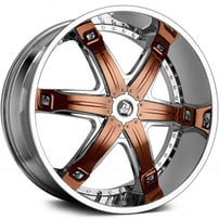 24" Diablo Wheels Fury Chrome with Custom Finish Inserts Rims