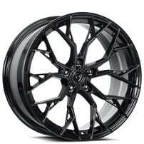 20" Staggered Dolce Performance Wheels Aria Gloss Black Rims