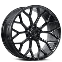 19" Staggered Dolce Performance Wheels Pista Gloss Black Rims
