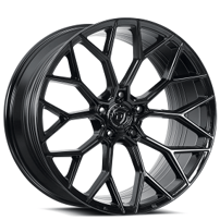 20" Staggered Dolce Performance Wheels Pista Gloss Black Rims
