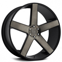 22x8.5" Dub Wheels Baller S116 Black with Machined Face and Dark Tint Rims 
