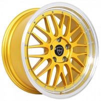 18" Elegant Wheels E023 Burn Gold Center with Machined Lip Rims
