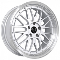 18" Elegant Wheels E023 Silver Face with Machined Lip Rims 
