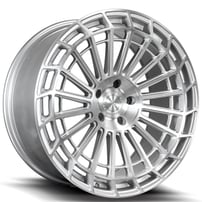 22" Staggered Element Wheels EL23 Brushed Silver Rims