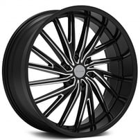 24" Elure Wheels 054 Black with Milled Rims
