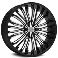 26" Elure Wheels 055 Black with Machined Face Rims