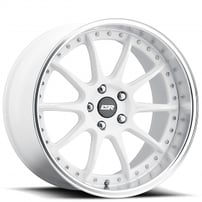 19" Staggered ESR Wheels CS12 Gloss White JDM Style Rims