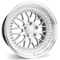 19" Staggered ESR Wheels SR01 Hyper Silver JDM Style Rims
