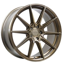 20" Staggered F1R Wheels F101 Machined Bronze Rims