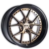 19" Staggered F1R Wheels F105 Bronze with Black Lip Rims