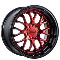 18" F1R Wheels F21 Candy Red with Black Lip Rims