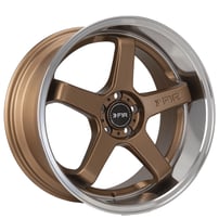 18" F1R Wheels FC5 Satin Bronze with Polished Lip Rims