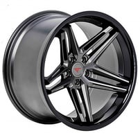 19" Staggered Ferrada Wheels CM1 Custom Matte Graphite with Gloss Black Lip Rims