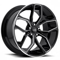 20" Staggered Foose Wheels F150 Outcast Gloss Black Milled Rims