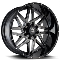 20" Force Off-Road Wheels F01 Black Milled Rims