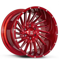 24" Force Off-Road Wheels F38 Candy Red Milled Rims