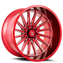 22" Force Off-Road Wheels F40 Candy Red Milled Rims