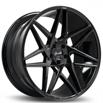 22" Staggered Gianelle Wheels Parma Gloss Black Rims 