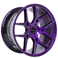 22" Staggered Giovanna Wheels Haleb Custom Dark Purple Metallic Polaris Slingshot / 3-Wheeler Rims