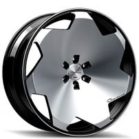 22" Staggered Giovanna Wheels Masiss Black Machined Rims