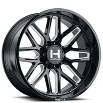 22" Hostile Wheels H120 Vulcan Black Milled Off-Road Rims 