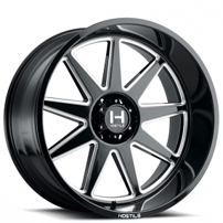 22" Hostile Wheels H121 Omega Black Milled Off-Road Rims 