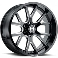 22" Hostile Wheels H113 Rage Gloss Black with Milled Accents Off-Road Rims